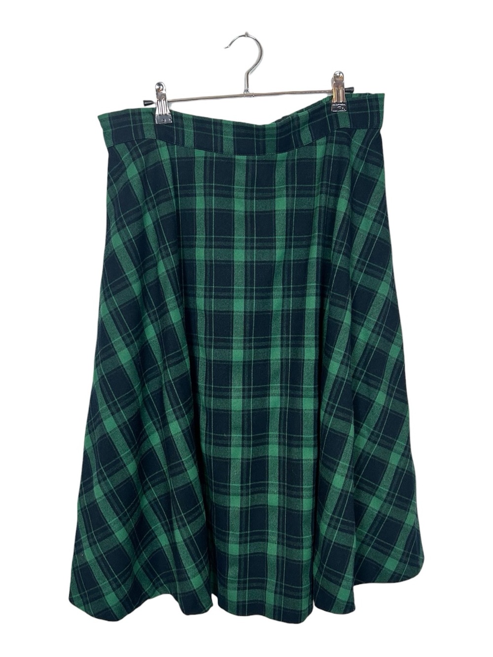 Eloquii Green Plaid A-Line Skirt